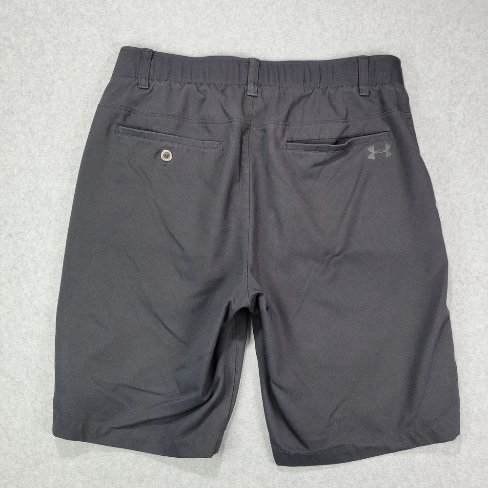 Under Armour Shorts Men 34 Black Golf Chino Performance Sports Preppy Athleisure